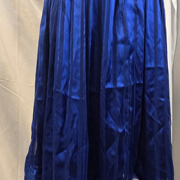 Luxie By Carmen Marc Valvo Blue Dress Size 8 Pockets Matching Belt Lined Zip - Picture 9 of 13